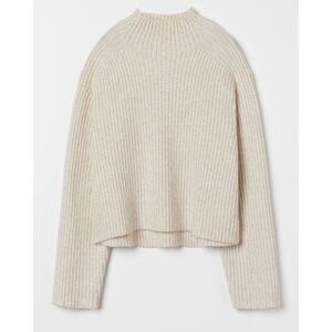 H&M cream ribbed high neck sweater size xs Cabin Core